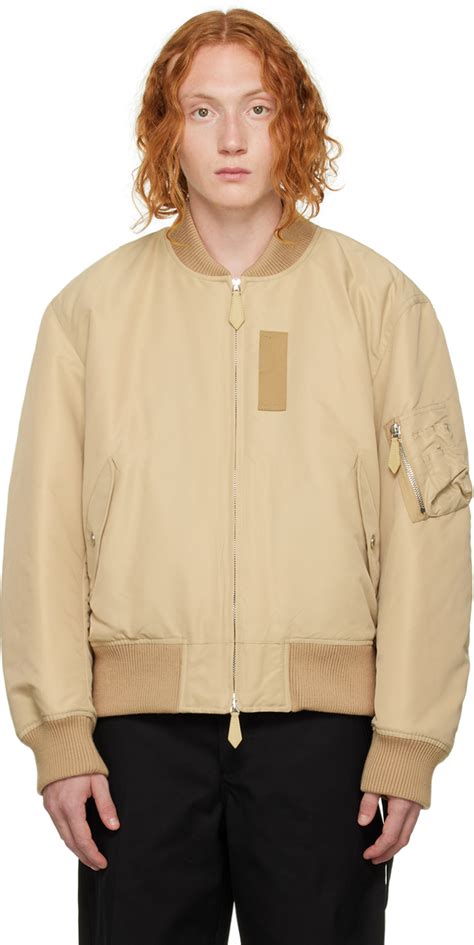 burberry london leather bomber jacket|Burberry bomber jacket beige.